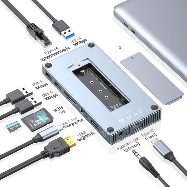 Док-станція USB, адаптер концентратора USB-C ORICO 9-в-1 0433 фото