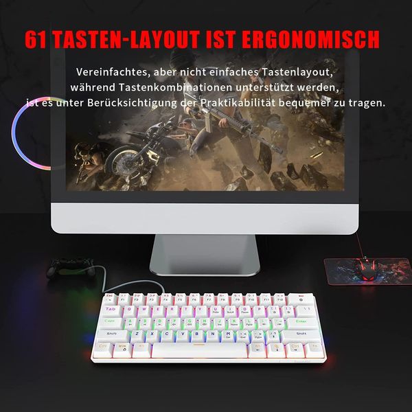 Компактная проволочная механическая клавиатура Snpurdiri с подсветкой RGB, 61 клавиша 1515 фото