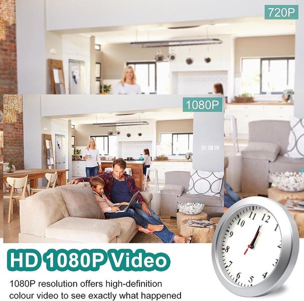 Настенные часы с камерой Monkaim HD 1080P (без инструкции) диаметр 22 см 0050 фото