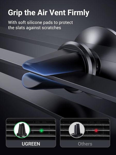 Магнітний тримач для телефону UGREEN для автомобіля, чорний 1332 фото