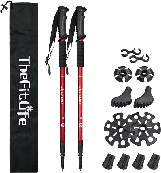 Трекинговые телескопические палки TheFitLife для скандинавской ходьбы 1028 фото