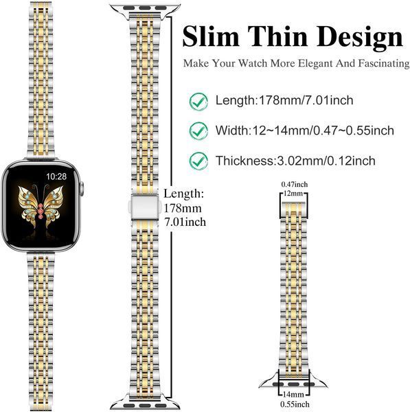 Металевий ремінець MioHHR для Apple Watch  T2280 фото