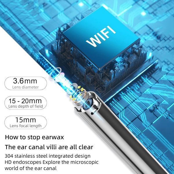 Набір для видалення вушної сірки з  LED-камерою для iOS та Android T1636 фото