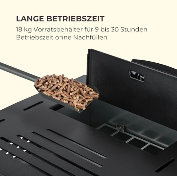 Пеллетная печь/камин Klarstein Energiewende 5/10 кВт, 250 м³ с пультом и таймером, черная (10034153) 10034153 фото