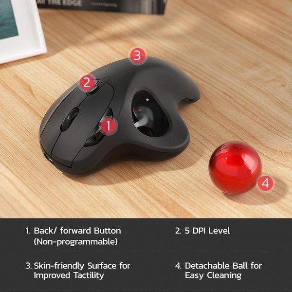 Беспроводная мышь-трекбол Nulea M501 Bluetooth/USB T2962 фото