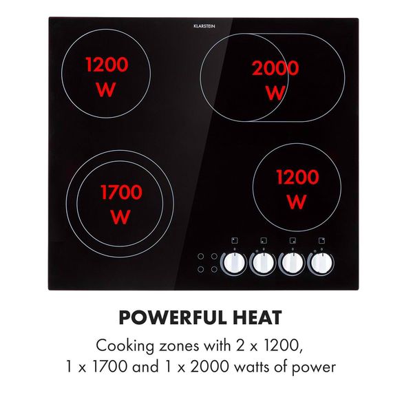 Керамическая варочная плита на 4 зоны нагрева для кухни Klarstein EasyCook Domino 4500 Вт, черный (10034604) 10034604 фото