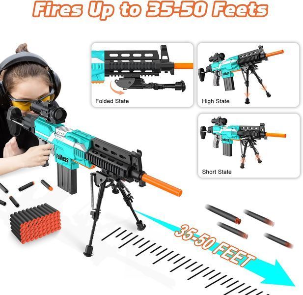 Игрушечная винтовка Nerf Sniper с прицелом с пенопластовыми шариками 100 шариков в подарок T1307 фото