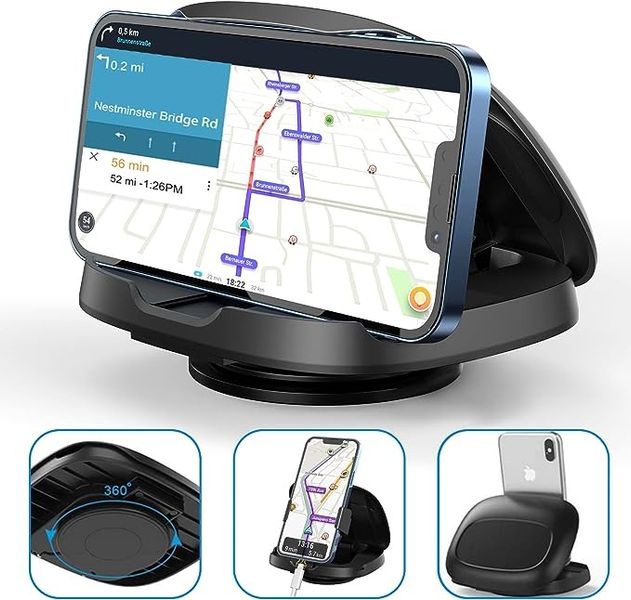 Складнийй автомобільний тримач для мобільного телефону, Awelbuy 360°, для приладової панелі 0003 фото
