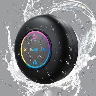 Портативна бездротова Bluetooth колонка з вакуумною присоскою, RGB підсвічуванням та мікрофоном для ванної кімнати T4027 фото