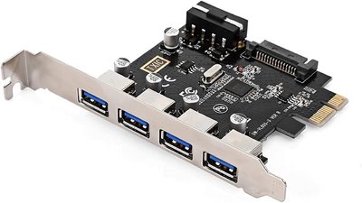 Адаптер карти розширення PCI Express HUB 4 порти PCI-E – USB 3.0 для материнської плати 1759 фото