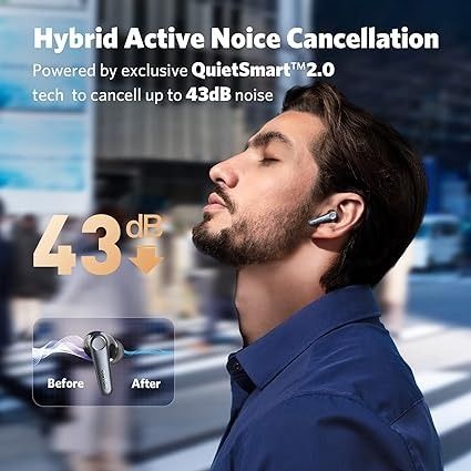Бездротові Bluetooth навушники EarFun Air Pro 3, 6 мікрофонів, чорні 0052 фото