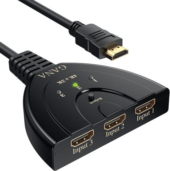 Перехідник HDMI 4K, 3-портовий розгалужувач HDMI із позолоченим покриттям GANA 1447 фото