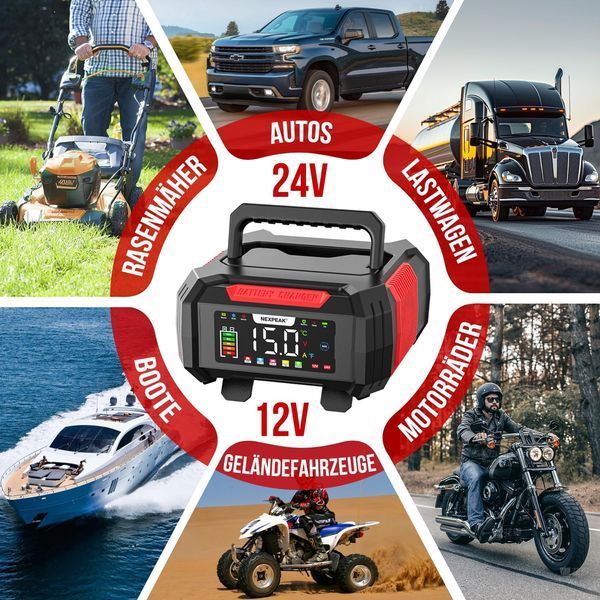 Зарядное устройство для аккумуляторов NEXPEAK NC315 15A 12V/24V LiFePO4/AGM/GEL Gray M3211 фото