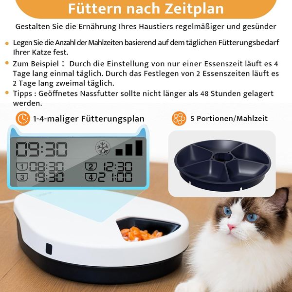 Автоматична миска-годівниця для тварин з охолодженням UBPet, 5 відділень  1393 фото