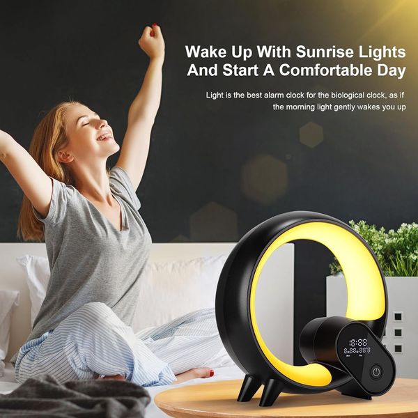 Інтелектуальна світлодіодна настільна лампа SUNJULY з динаміком Bluetooth та будильником 1355 фото
