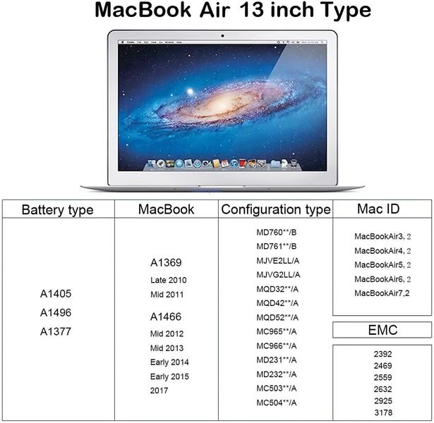 Батарея для ноутбука Apple MacBook Air 13 дюймів 7200 мАг 0436 фото