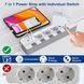 Подовжувач KEPLUG з 4 розетками та 3 USB-портами T0319 фото 3