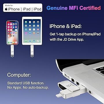 Флеш накопитель для Apple MFi 128 ГБ iPhone Photo Stick T1951 фото