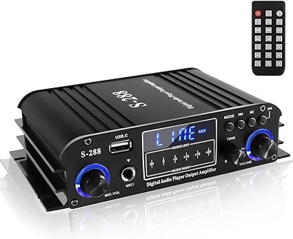 4-канальний аудіопідсилювач Etlephe S-288 Bluetooth 5.0 макс. 1200 Вт з пультом 0184 фото