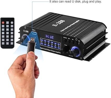 4-канальний аудіопідсилювач Etlephe S-288 Bluetooth 5.0 макс. 1200 Вт з пультом 0184 фото