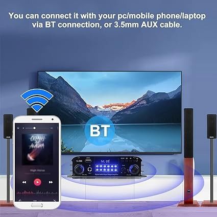 4-канальный аудиоусилитель Etlephe S-288 Bluetooth 5.0 макс. 1200 Вт с пультом 0184 фото