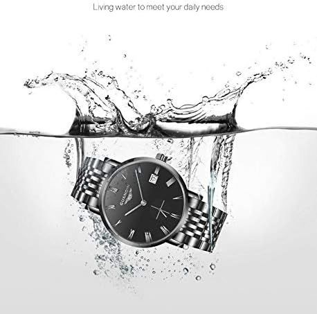 Водонепроникний чоловічий механічний годинник Guanqin з автопідзаводом і сталевим ремінцем 0346 фото