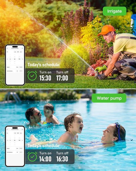 Зовнішня розумна розетка GreenSun,  Wi-F 16 А IP44 T1407 фото