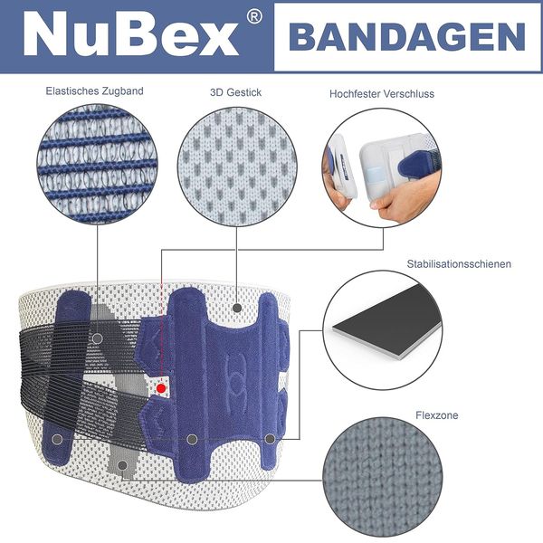 Бандаж спинно-поясничный с 4 ребрами жесткости Nubex M (80-95 см) 0903 фото