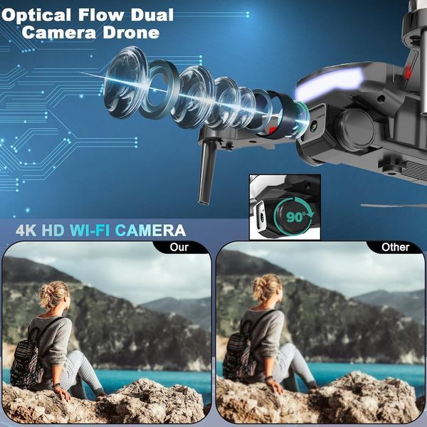 Дрон с камерой для начинающих с бесщеточным двигателем Wipkviey 4K T2415 фото