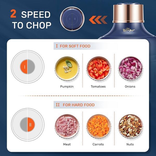 Кухонный комбайн / измельчитель продуктов Bear с 2 стеклянными чашами T0519 фото