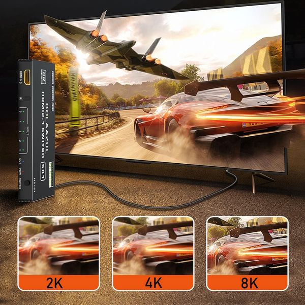 Перемикач 8K HDMI 2.1 5 в 1 з дистанційним керуванням 1706 фото