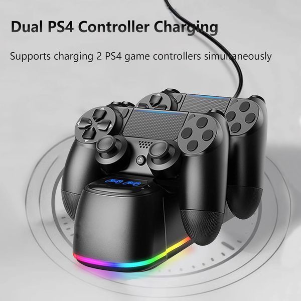Зарядная станция для двух контроллеров PS4 / Slim / Pro AriKroii с RGB-подсветкой T3310-1 фото