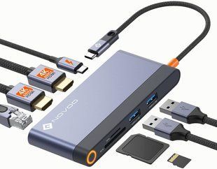Док-станція USB-C Hub 8 в 1 для ноутбуків Apple, Dell, HP та Lenovo M3836 фото
