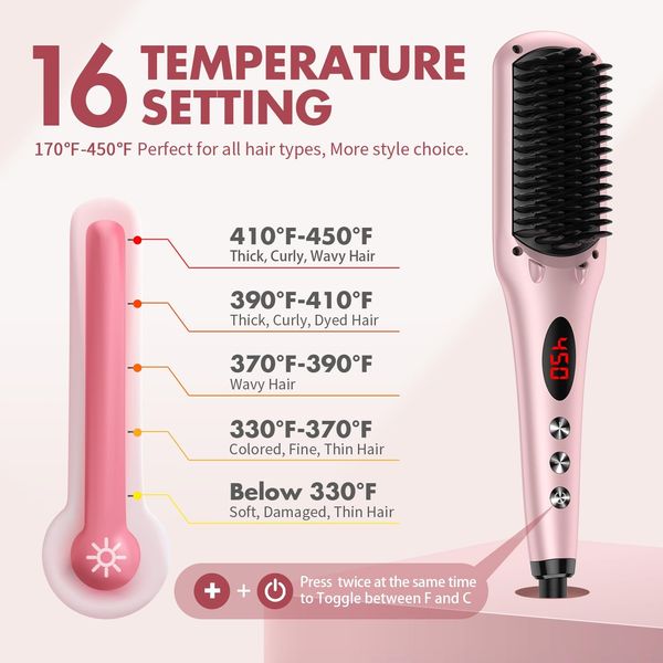 Іонна термощітка-випрямляч для волосся 2-в-1 MiroPure, 16 температур 1298 фото
