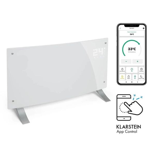 Конвекційний обігрівач Klarstein Bornholm Curved Smart 1000/2000 Вт до 40 м2 Wifi (10035237) 10035237 фото