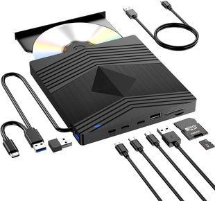 Внешний оптический привод CD DVD для ноутбуков и компьютеров Windows Mac T3884 фото