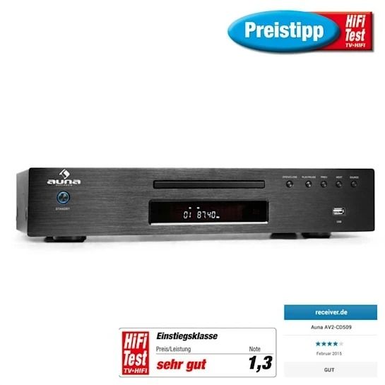 CD-плеєр Auna AV2-CD509 Hi-Fi MP3/USB, темно-сірий (10005063) 10005063 фото