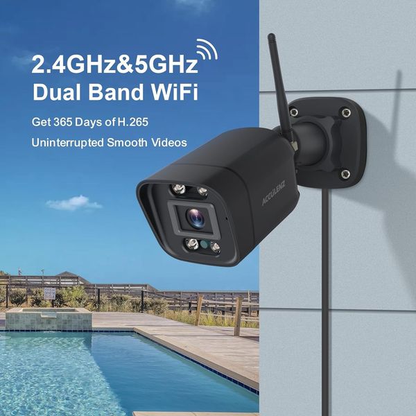 Двухдиапазонная камера видеонаблюдения с ночным видением ACCULENZ 5 МП, Wi-Fi 1358 фото
