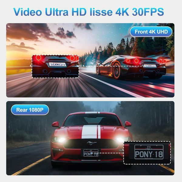 Відеореєстратор передній і задній DYNACAM 4K/2K+1080P T1484 фото