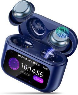 Беспроводные наушники для сна ZYHKON SU9 Bluetooth 5.4 с сенсорным кейсом Denim Blue T3463 фото