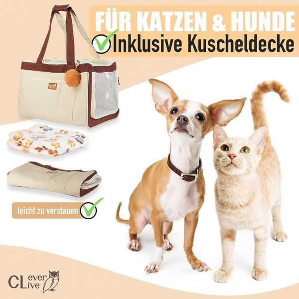 Складная сумка переноска с одеялом для маленьких и средних собак/кошек Clever Live 0694 фото