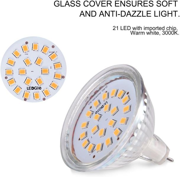 Світлодіодна прожекторна лампа 6 шт A+ LEDGLE 3,8 Вт GU5.3 MR16 (50 Вт) 0755 фото