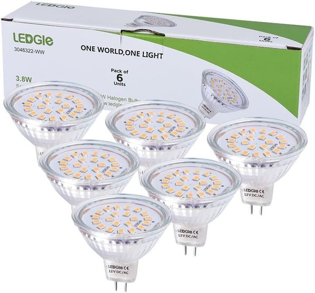 Светодиодная прожекторная лампа 6 шт A+ LEDGLE 3,8 Вт GU5.3 MR16 (50 Вт) 0755 фото
