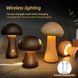 Настільна дерев'яна лампа у формі гриба, портативний нічник, коричневий 1150 фото 4