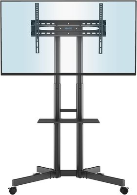 Напольная стойка для телевизора 32-85" BONTEC с фиксатором колес и наклоном 0058 фото