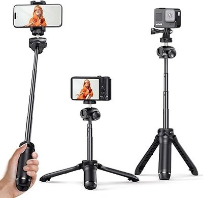 Міні-штатив (селфі-палка) для телефону/фотокамери/GoPro Atumtek 3 в 1 чорний 0530 фото