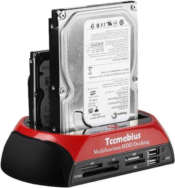 Док-станція для жорстких дисків Tccmebius, 2 слоти TCC-S862-US USB 2.0, зчитування карт пам'яті 1203 фото