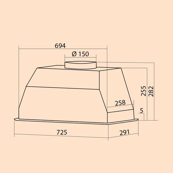 Вбудована кухонна витяжка Klarstein Paolo 72 см, 200 Вт 593 м3/год, LED Touch, чорний (10033749) 10033749 фото