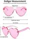 Набір сонцезахисних окулярів 8 шт у формі серця без оправи, рожеві (6 шт), прозорі (2 шт) 0521 фото 2