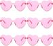 Набір сонцезахисних окулярів 8 шт у формі серця без оправи, рожеві (6 шт), прозорі (2 шт) 0521 фото 5
